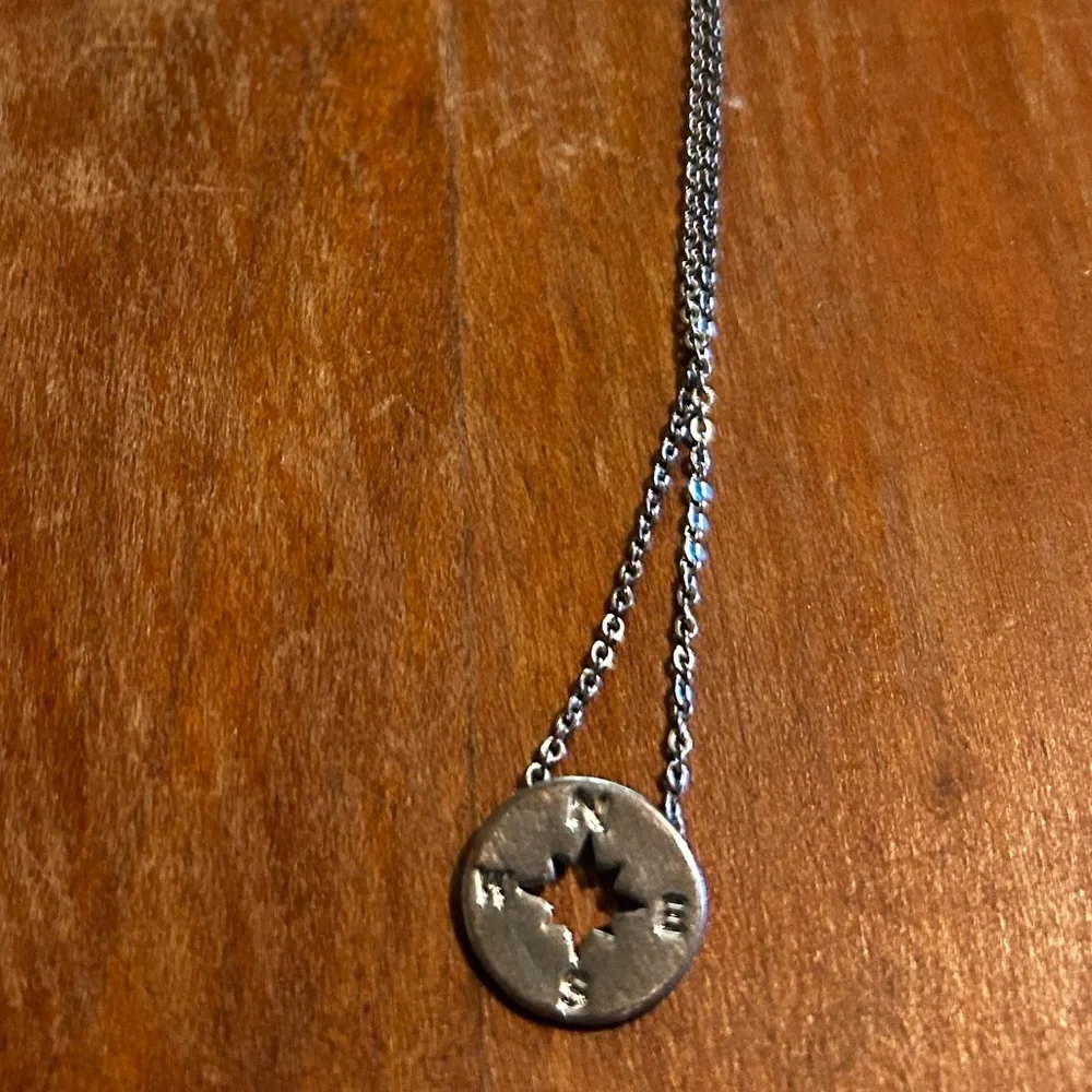 Sold - Silver Compass Pendant Necklace - Picture 6 of 12